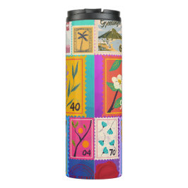 Fake Masterpiece Random Stamps Collage Collectie Thermosbeker