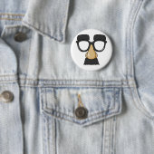 Fake Mustache Face Ronde Button 5,7 Cm (In situ)