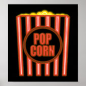 Fake Neon Popcorn Sign Poster (Voorkant)