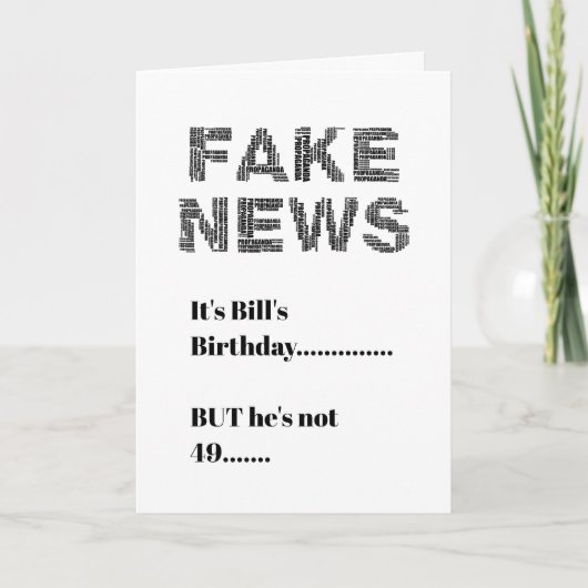 FAKE NEWS 50th Birthday Greeting Kaart (Voorkant)