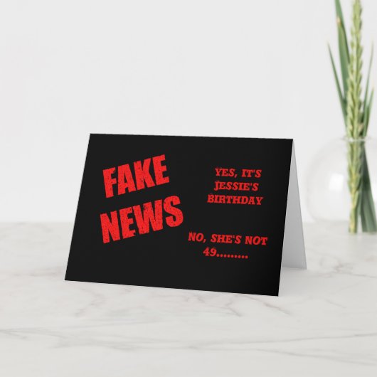 FAKE NEWS 50th Birthday Kaart (Voorkant)