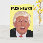 FAKE NEWS! DONALD TRUMP FUNNY BIRTHDAY CARDS KAART (Gele Bloem)