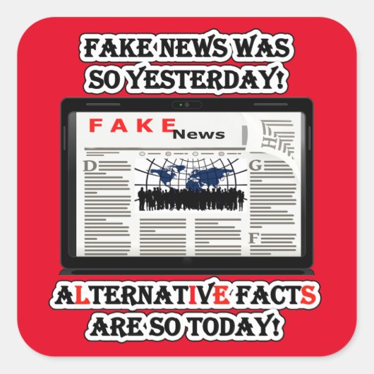 Fake News en Alternative Facts Square Stickers (Voorkant)