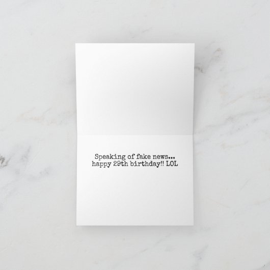 Fake News Funny Birthday Card Kaart (Binnen)