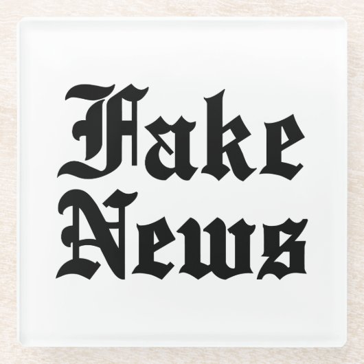 Fake News Glazen Onderzetter (Voorkant)