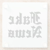 Fake News Glazen Onderzetter (Achterkant)