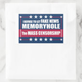 Fake News Memoryhole De massale censuur Rechthoekige Sticker (Tas)