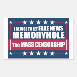 Fake News Memoryhole De massale censuur Rechthoekige Sticker