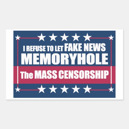 Fake News Memoryhole De massale censuur Rechthoekige Sticker (Voorkant)
