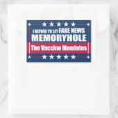 Fake News MemoryHole De vaccinmandaten Rechthoekige Sticker (Tas)