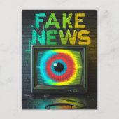 Fake Nieuws Retro TV Eyeball Glitch Briefkaart (Voorkant)
