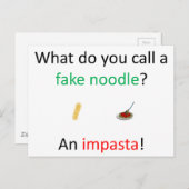 Fake Noodle Joke Briefkaart (Voorkant / Achterkant)