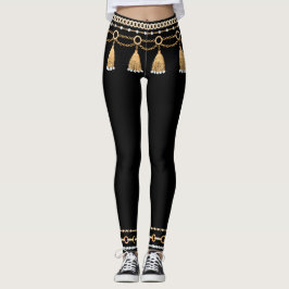 Fake-out Belly Dancer Chains Leggings
