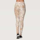 Fake-out Witte kant Bloemen Kolibries Leggings (Achterkant)