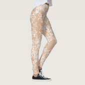 Fake-out Witte kant Bloemen Kolibries Leggings (Rechts)