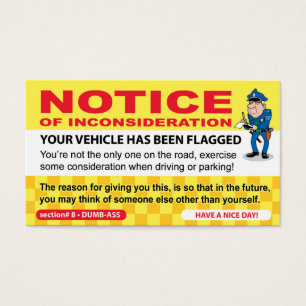 Fake Parking Ticket Prank Visitekaartje