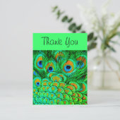 Fake Peacock Feathers Abstract Natuur Patroon Briefkaart (Staand voorkant)