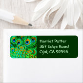 Fake Peacock Feathers Abstract Natuur Patroon Etiket (Insitu)