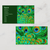 Fake Peacock Feathers Abstract Natuur Patroon Visitekaartje (Voorkant / Achterkant)