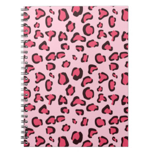Fake Pink Leopard Print Notitieboek