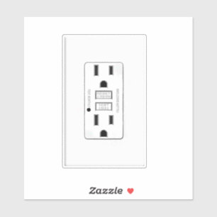Fake Power Outlet Bord Gag Sticker