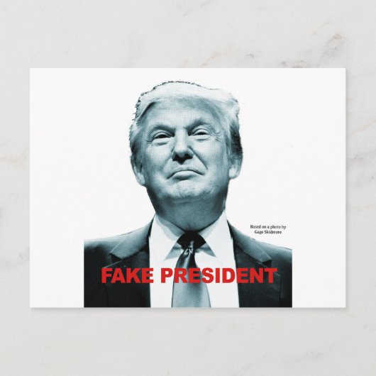 Fake President (Trump) Briefkaart (Voorkant)