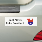 Fake President (Trump) Bumpersticker (Op auto)