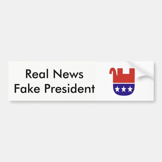 Fake President (Trump) Bumpersticker (Voorkant)