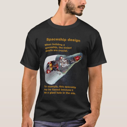 Fake Science T-Shirt - Ruimteschip ontwerp (Voorkant)
