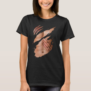 Fake Six Pack ABS Buff Body Claw Krassen Kostuum T-shirt