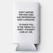 Fake Smile - Funny, Sarcastic Quote Seltzer Blikjeskoeler (Achterkant)