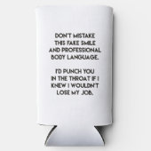 Fake Smile - Funny, Sarcastic Quote Seltzer Blikjeskoeler (Voorkant)