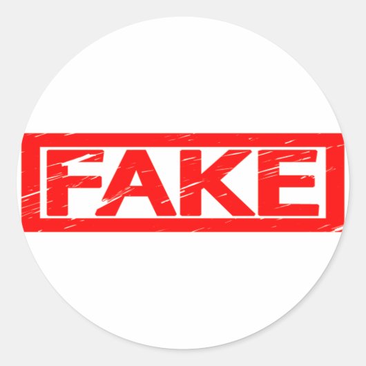 Fake Stamp Ronde Sticker (Voorkant)