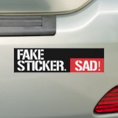 FAKE STICKER! SAD! BUMPERSTICKER (Op auto)
