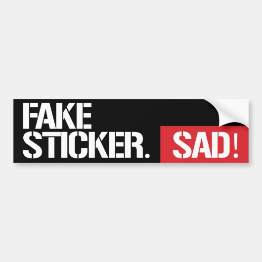 FAKE STICKER! SAD! BUMPERSTICKER (Voorkant)