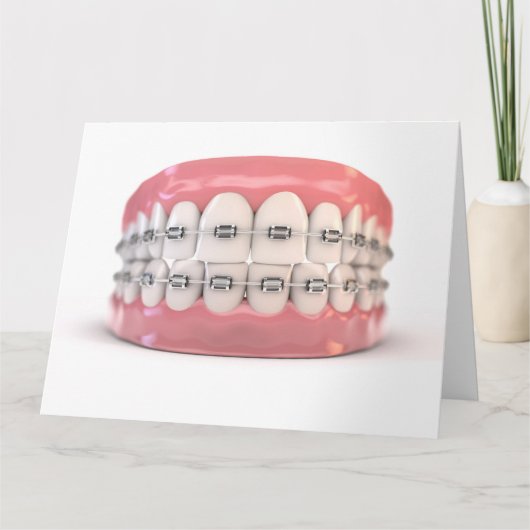 Fake Teeth set with Braces Kaart (Voorkant)