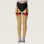 Fake Torn Fishnet Stockholders Halloween Leggings (Voorkant)