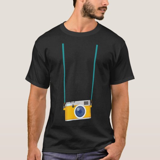 Fake Tourist Camera Graphic Holiday Vaction Foto T-shirt (Voorkant)