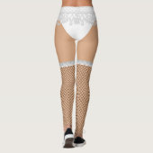 Fake Underwear & Fishnet Stockings | Naughty Nurse Leggings (Achterkant)