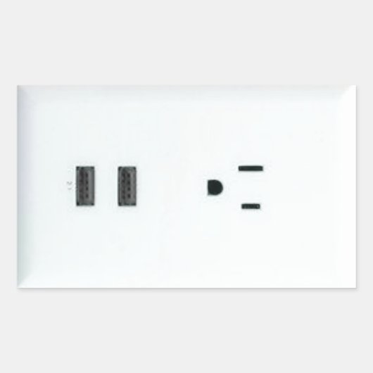 Fake USB-uitgang Rechthoekige Sticker (Voorkant)