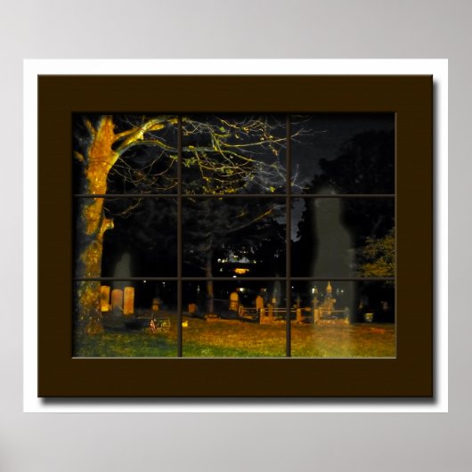 Fake Window Graveyard Halloween Prop Haunted House Poster (Voorkant)
