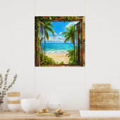 Fake window landscape poster (Keuken)