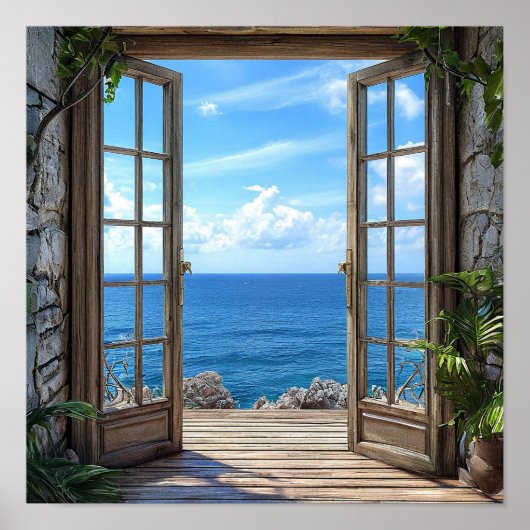 Fake window landscape poster (Voorkant)