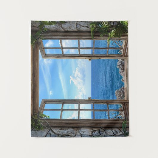 Fake window landscape wandkleed (Voorkant)