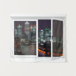 Fake Window London City Wall Hanging Wandkleed