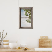 Fake Window met landschap Poster (Keuken)