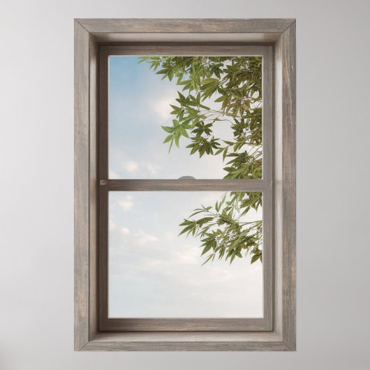 Fake Window met landschap Poster (Voorkant)