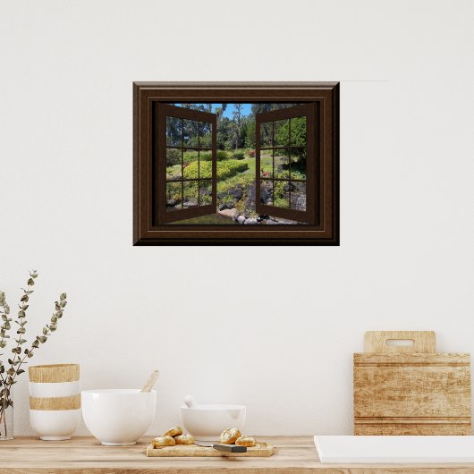 Fake Window Poster Peaceful Landscape Zen (Keuken)