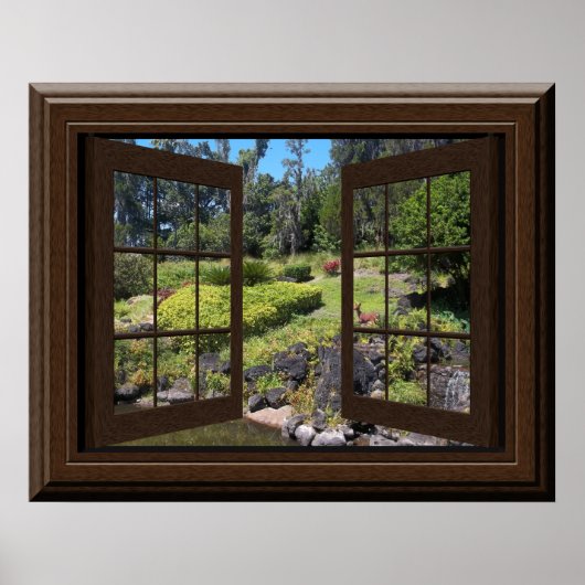 Fake Window Poster Peaceful Landscape Zen (Voorkant)