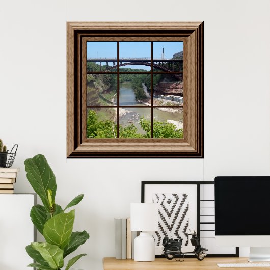 Fake Window Poster River Bridge (Thuiskantoor)